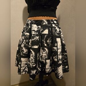 Disney Monochrome Graphic Midi Skirt